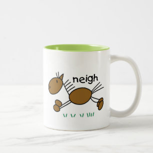 Stabfigur-Pferd-T-Shirts und Geschenke Zweifarbige Tasse