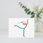Stabfiguren beim Stabtanz Postkarte (Stehend Vorderseite)