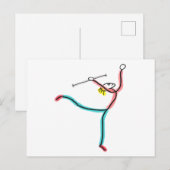 Stabfiguren beim Stabtanz Postkarte (Vorne/Hinten)