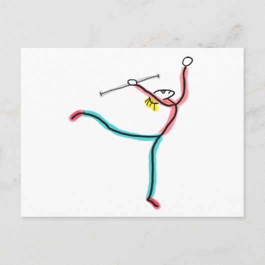 Stabfiguren beim Stabtanz Postkarte (Vorderseite)
