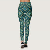 Stabförmige Diamanten - Aquamarin Leggings (Rückseite)