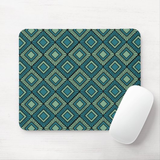 Stabförmige Diamanten - Aquamarin Mousepad (Mit Mouse)