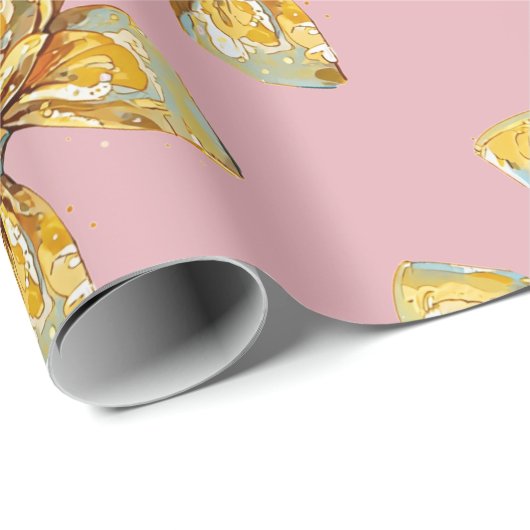 Stabförmiges Bugwrapping-Papier - Flachblatt Set v Geschenkpapier (Rolleneckpunkt)