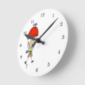 Stabhochspringen-Strichmännchen Runde Wanduhr (Winkel)