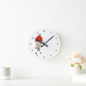 Stabhochspringen-Strichmännchen Runde Wanduhr (Zuhause)