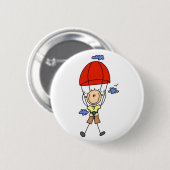 Stabhochspringende Stockfigur Button (Vorne & Hinten)
