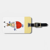Stabhochspringende Stockfigur Gepäckanhänger (Vorderseite horizontal)
