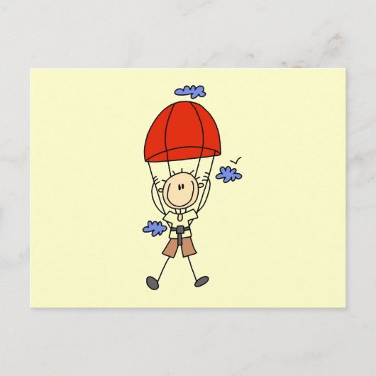 Stabhochspringende Stockfigur Postkarte (Vorderseite)