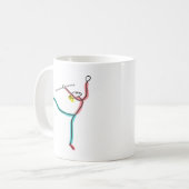 Stabhochspringender Stockfigur Kaffeetasse (Vorderseite Links)