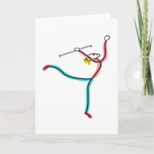 Stabhochspringender Stockfigur Karte