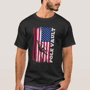 Stabhochspringer Amerikanische Flagge Stabhochspru T-Shirt