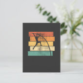 Stabhochsprung Retro Postkarte (Stehend Vorderseite)