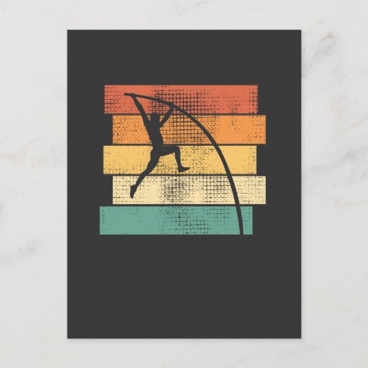 Stabhochsprung Retro Postkarte (Vorderseite)