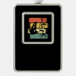 Stabhochsprung Retro Vintage Rahmen-Ornament Silber