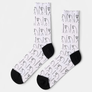 Stabhochsprung-Strichmännchen Socken
