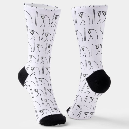 Stabhochsprung-Strichmännchen Socken (Gewinkelt)