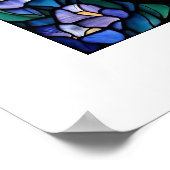 Stabile Glastafel mit Blick auf eine Blume Poster (Ecke)