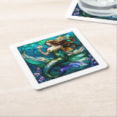 Stabile Glastafel mit Blick auf eine Blume Rechteckiger Pappuntersetzer (angewinkelt)