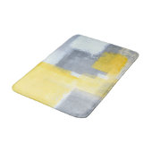 "Stabile" graue und gelbe abstrakte Kunst Badematte (Schrägansicht)