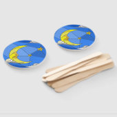 Stabiler Glasmond, Sterne und Wolkenhandlüfter Fächer (Non-assembled)