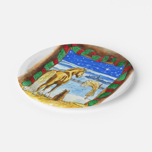 Stabiles Weihnachten Pappteller (Schrägansicht)