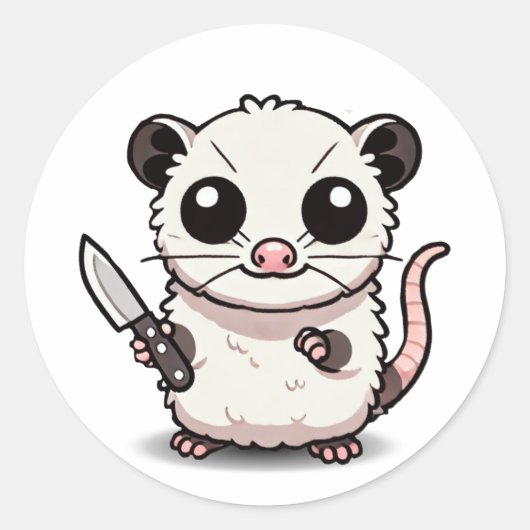 Stabilität: Die Kawaii-Possum Runder Aufkleber (Vorderseite)
