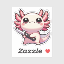 Stabilität: Kawaii Axolotl Vinyl Sticker