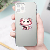 Stabilität: Kawaii Axolotl Vinyl Sticker (Telefon)