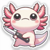 Stabilität: Kawaii Axolotl Vinyl Sticker (Vorderseite)