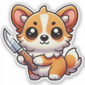 Stabilität: Kawaii Corgi Vinyl Sticker (Vorderseite)
