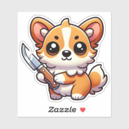 Stabilität: Kawaii Corgi Vinyl Sticker