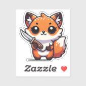 Stabilität: Kawaii Fox Vinyl Sticker (Blatt)
