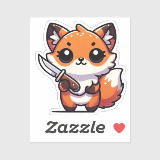 Stabilität: Kawaii Fox Vinyl Sticker (Blatt)