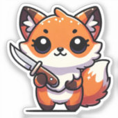 Stabilität: Kawaii Fox Vinyl Sticker (Vorderseite)