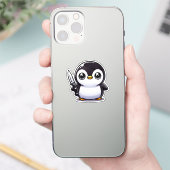 Stabilität: Kawaii Penguin Vinyl Sticker (Telefon)