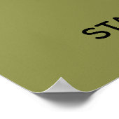Stability Calm Wall Art Olive Green Minimal Poster (Ecke)