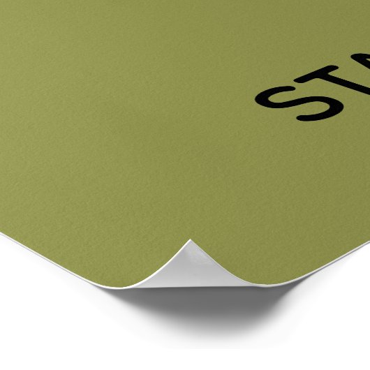 Stability Calm Wall Art Olive Green Minimal Poster (Ecke)