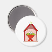Stable Baby Jesus Crib Magnet (Vorderseite/Rückseite)