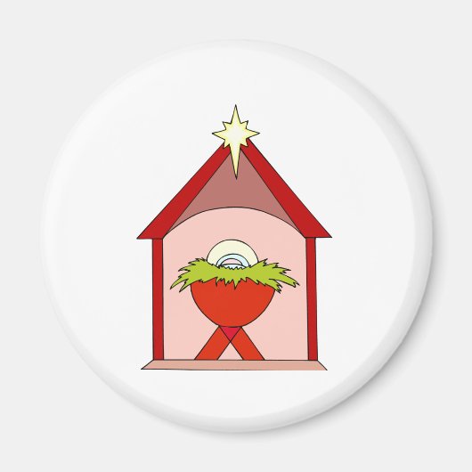Stable Baby Jesus Crib Magnet (Vorne)
