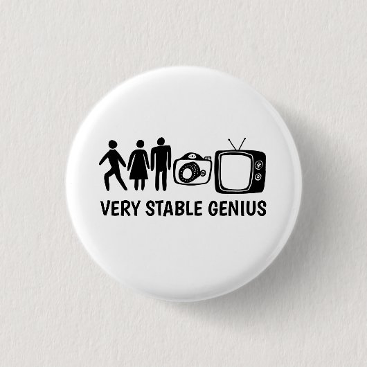 STABLE GENIUS Person Woman Man Camera TV Button (Vorderseite)