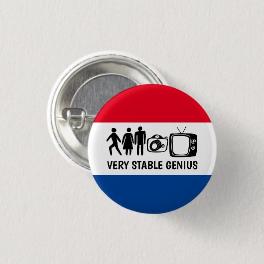 STABLE GENIUS Person Woman Man Camera TV Button (Vorne & Hinten)