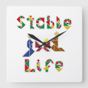 Stable Life Quadratische Wanduhr