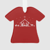 Stable Nativity Ugly Christmas Sweater Christlich Ornament (Rückseite)