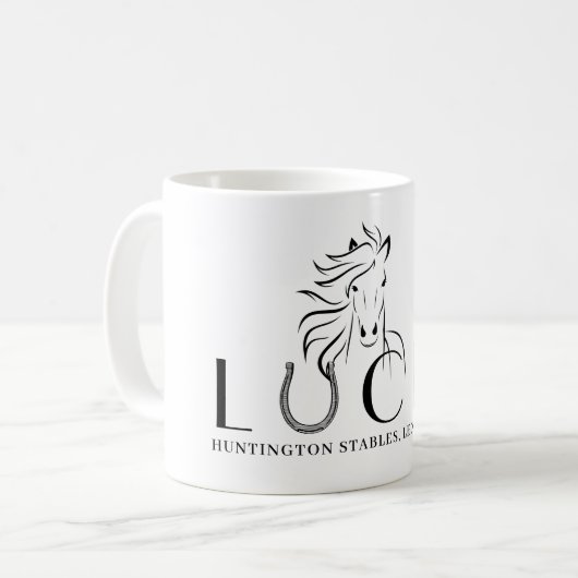 Stable oder Pferdeame Lucky Horseshoe Rider Gesche Kaffeetasse (Vorderseite Links)