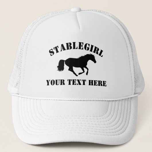 Stablegirl with horse and custom text truckerkappe (Vorderseite)