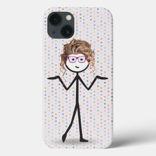Stabmädchen mit Brille auf Punkten Case-Mate iPhone Hülle (Rückseite)