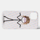 Stabmädchen mit Brille auf Punkten Case-Mate iPhone Hülle (Rückseite (Horizontal))