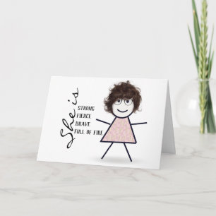 Stabmädchen mit Haar für Mama Karte