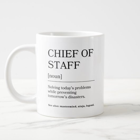 Stabschef | Lustiges Definition Danke-Geschenk Jumbo-Tasse (Links)