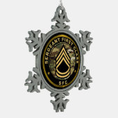 Stabsfeldwebel SFC Schneeflocken Zinn-Ornament (Links)
